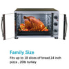 Luby Extra Large 55L toaster oven, 18 Slices,14'' pizza,20lb Turkey, White,Stainless Steel