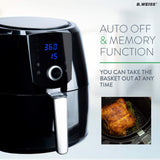 [2019] Air Fryer XL Best 5.5 QT Extreme Model 8-in-1 By (B. WEISS) Family Size Huge capacity,With Airfryer accessories; PIZZA Pan, (50 Recipes Cook Book),Toaster rack, Cooking Divider. XXL