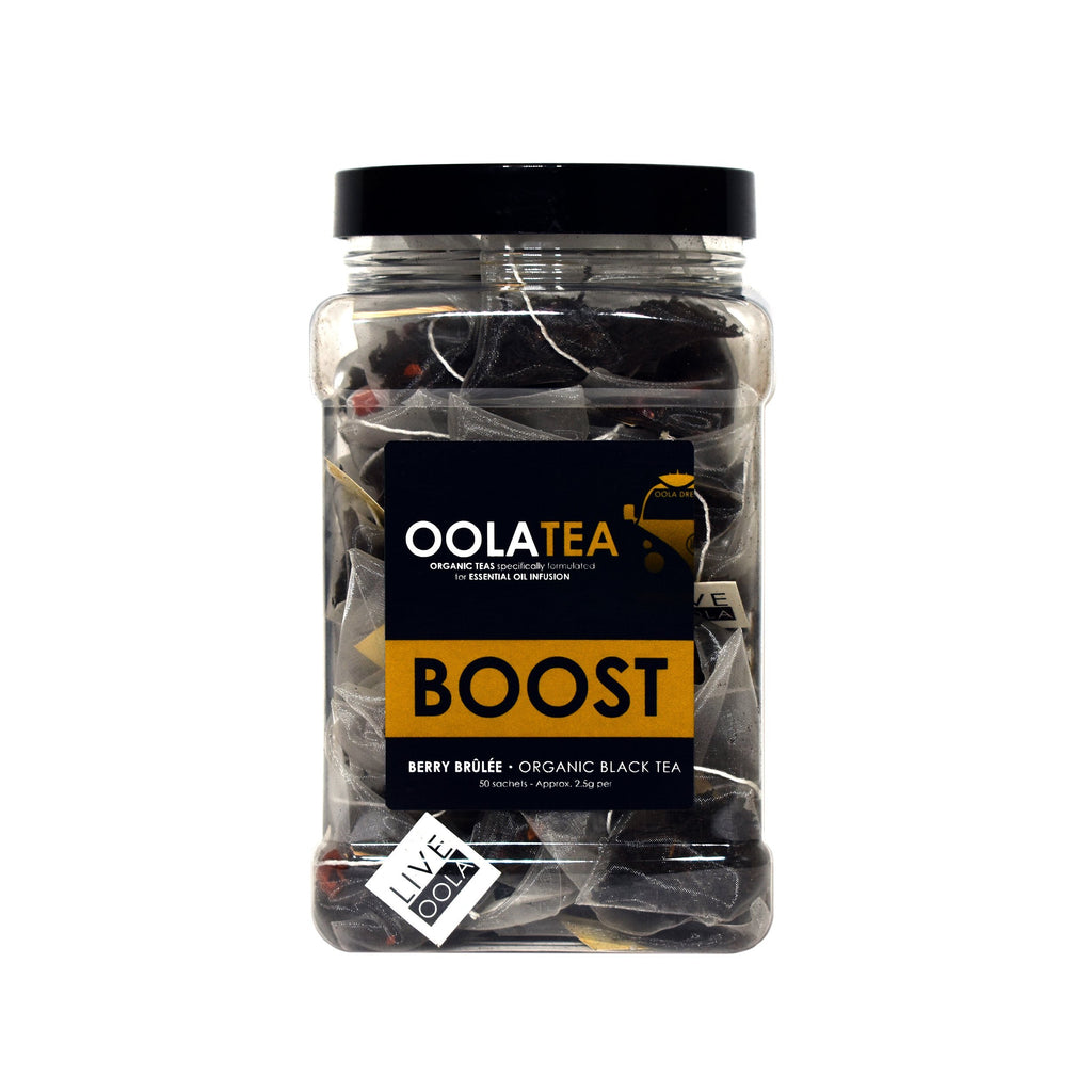 Oola Tea - BOOST (Berry Brûlée) 50 Count | Certified Organic Black Tea | Boosts Concentration | Rich in Flavonoids