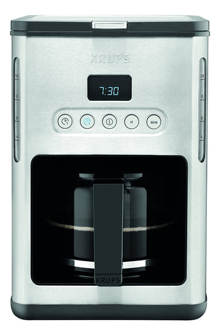 KRUPS KM442D Control Line Programmable Coffee Maker Machine with Stainless Steel Finish, 10-Cup, Silver