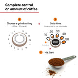 Ariete -Delonghi Electric Coffee Grinder - Professional Heavy Duty Stainless Steel, Conical Burr - Ultra Fine Grind, Adjustable Cup Size, 15 Fine - Coarse Grind Size Settings