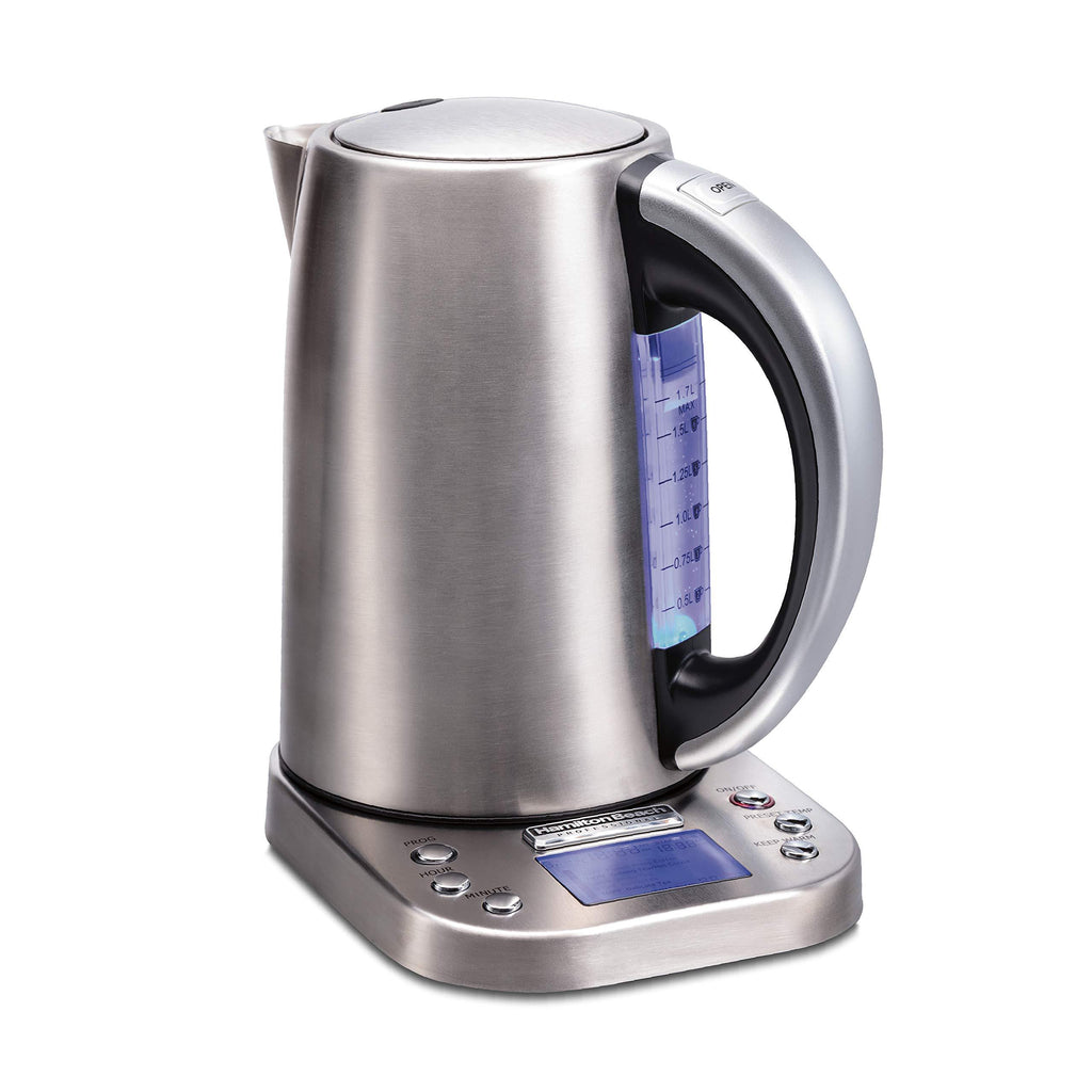 Hamilton Beach 41028 Professional Electric Kettle with Digital Controls, 6 Preset Temperatures, LCD Screen, 1500 Watts, Silver