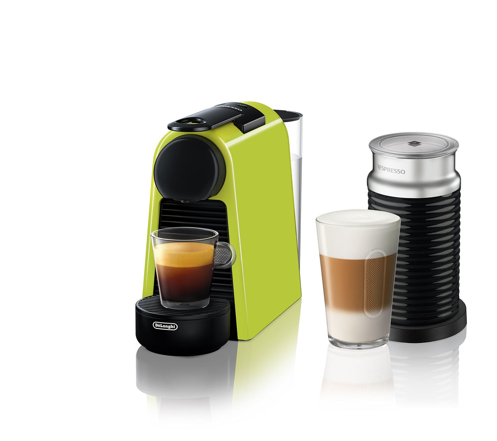 DeLonghi EN85LAE Essenza Mini Original Espresso Machine Bundle with Aeroccino Milk Frother, Lime