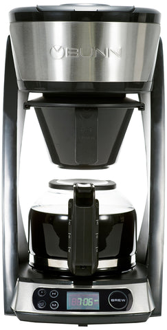 BUNN HB Heat N Brew Programmable Coffee Maker, 10 cup, Stainless Steel