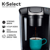 Keurig K-Select Single Serve K-Cup Pod Coffee Maker, Matte Black with 32 Krispy Kreme Light Roast K-Cup Coffee Pods