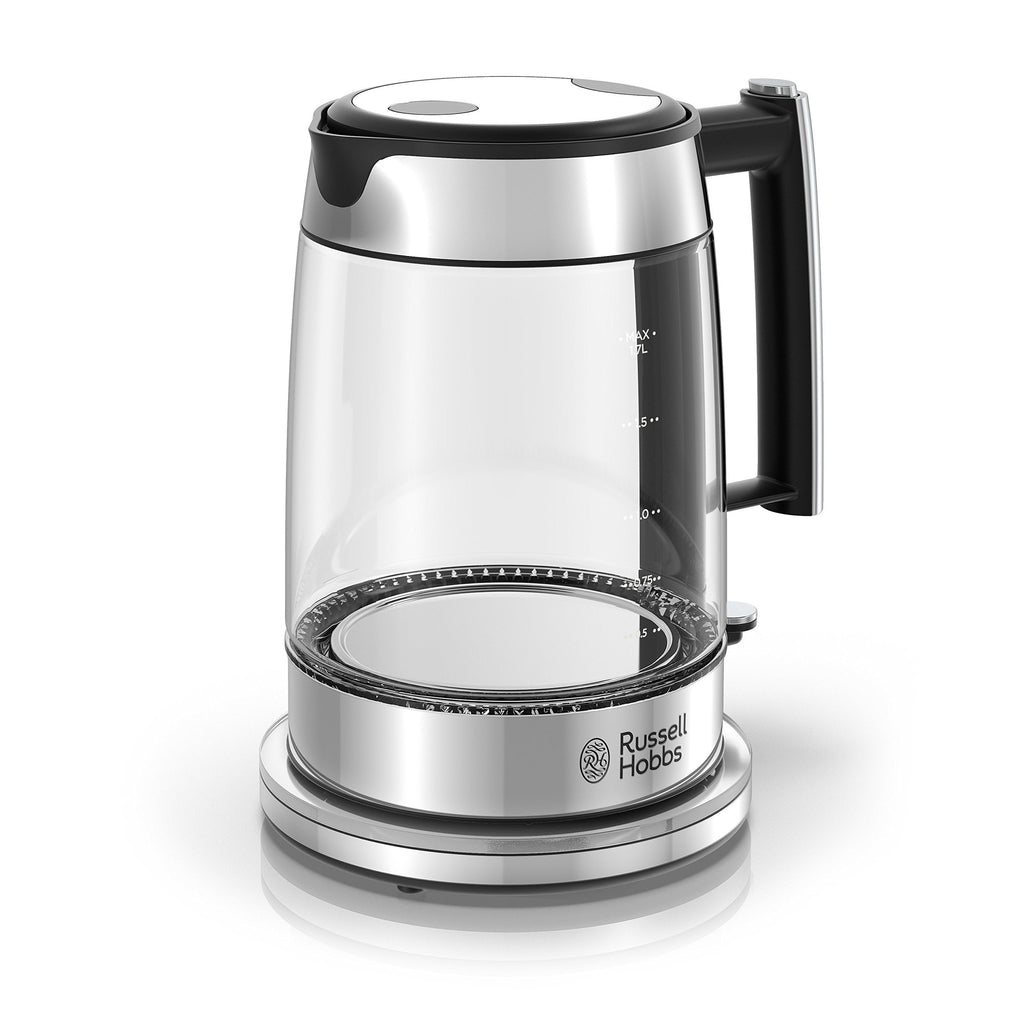 Russell Hobbs Glass 1.7L Electric Kettle, Silver & Stainless Steel, KE7900GYR