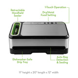 FoodSaver V4840 2-in-1 Vacuum Sealer Machine with Automatic Bag Detection and Starter Kit | Safety Certified | Silver