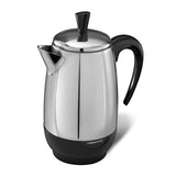 Spectrum Brands Farberware 8-Cup Percolator, Stainless Steel, FCP280, Black