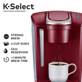 Keurig K-Select Single Serve K-Cup Pod Coffee Maker, With Strength Control and Hot Water On Demand, Vintage Red (Renewed)