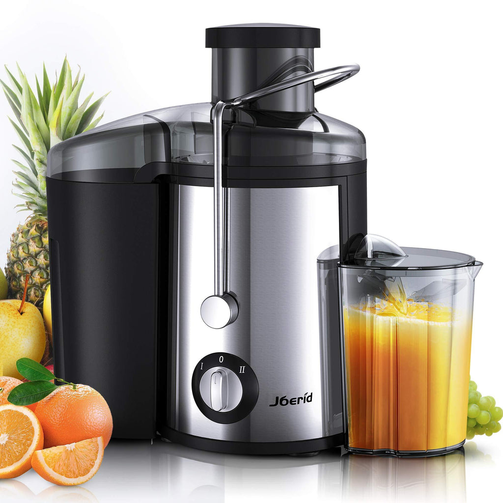 Joerid Juicer, [2019 Upgrade] Centrifugal Juicer Machine, Juice Extractor with Spout Adjustable, Lighter & Powerful, Easy to Clean & BPA-Free, Dishwasher Safe, Included Brush [Black]