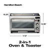 Hamilton Beach 2-in-1 Countertop Oven and Long Slot Toaster, Stainless Steel, 60 Minute Timer and Automatic Shut Off (31156), Large