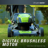 Greenworks PRO 21-Inch 80V Cordless Lawn Mower, Two 2.0AH Batteries Included GLM801601