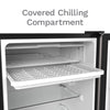 hOmeLabs Mini Fridge - 3.3 Cubic Feet Under Counter Refrigerator with Covered Chiller Compartment - Small Drink Food Storage Machine for Office, Dorm or Apartment with Removable Glass Shelves