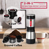 Portable Coffee Maker, Compatible K-Cup and Ground Coffee, Barsetto Tripresso CA, Fast Extraction System Coffee Machine with Stainless Steel Insulation Cup for Travel Hiking and Picnic, Manually Operated from Piston Action