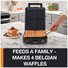 KRUPS Belgian Waffle Maker, Waffle Maker with Removable Plates, 4 Slices, Black and Silver