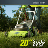 GreenWorks 20-Inch 12 Amp Corded Electric Lawn Mower 25022, 20 inch