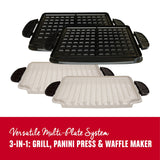 George Foreman GRP4842P Multi-Plate Evolve Grill With Ceramic Grilling Plates  and Waffle Plates, Platinum