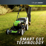 Greenworks PRO 21-Inch 80V Cordless Lawn Mower, Two 2.0AH Batteries Included GLM801601