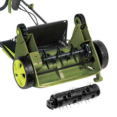 Sun Joe AJ801E 13 in. 12 Amp Electric Scarifier + Lawn Dethatcher w/Collection Bag, Green