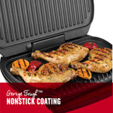 George Foreman 9-Serving Classic Plate Electric Grill and Panini Press, Silver, GR144